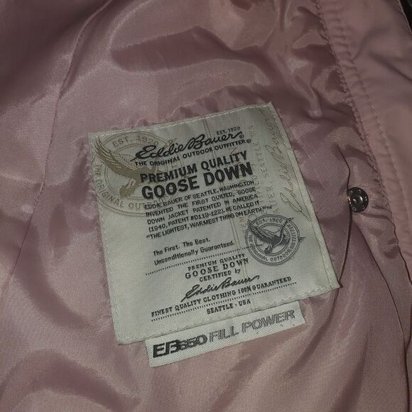 Eddie Bauer Size S Down 650 Fill Women's Pink Full Zip Quilted Insulated VEST - Picture 9 of 12